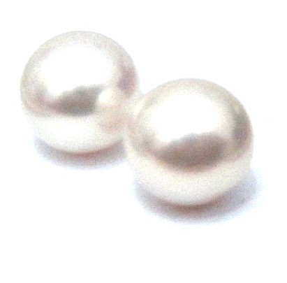 White 7-7.5mm Half Drilled Round Pairs